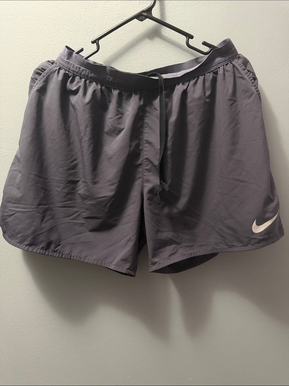Nike Women’s Charcoal Athletic Shorts with White Swoosh